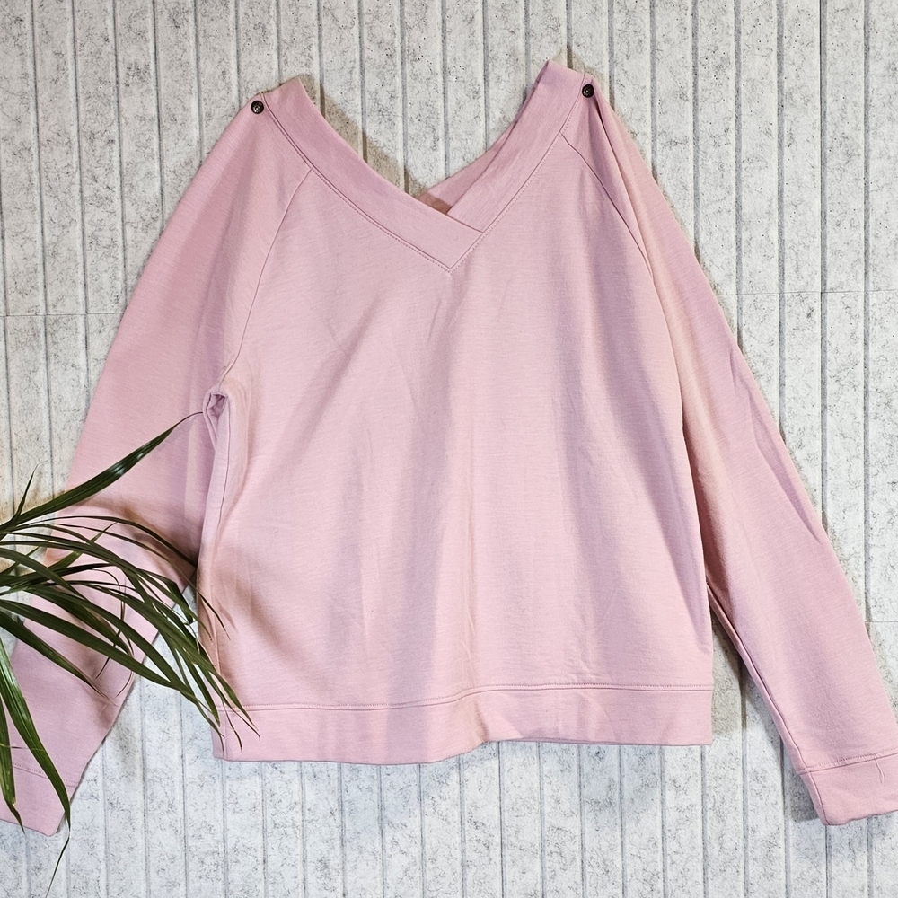 Ambrielle Pink Sleepwear Top Medium Soft Lounge Hoodie Sweatshirt